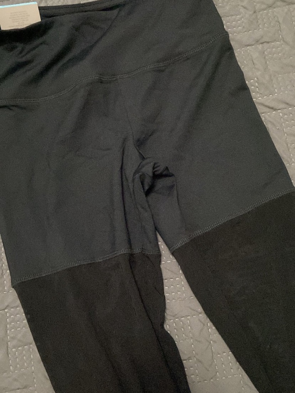 Forever 21 Kids Black Two-Tone Leggings with Dark Panels